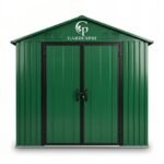 GardenPhi 8x6 Outdoor Storage Shed, Weather-Resistant Metal, Double Door